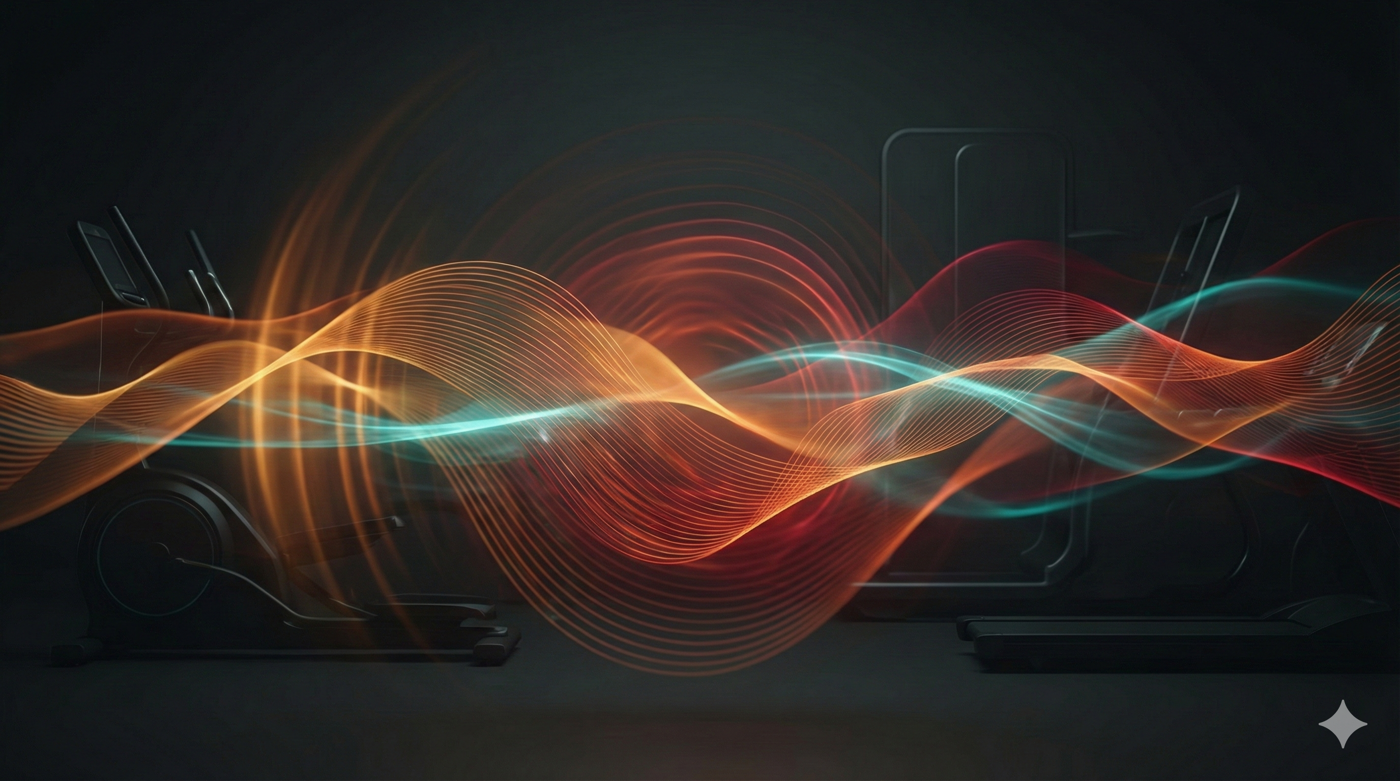 Energy waves representing vitality and performance